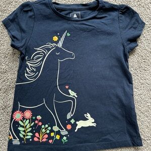 GAP Blue Short Sleeve Tee with Unicorn Design
